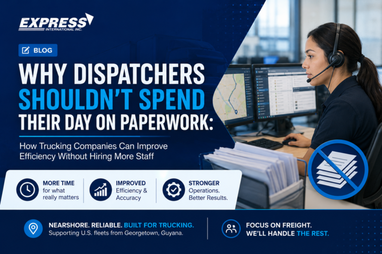 How trucking companies improve dispatch efficiency by outsourcing back-office paperwork to logistics BPO specialists.